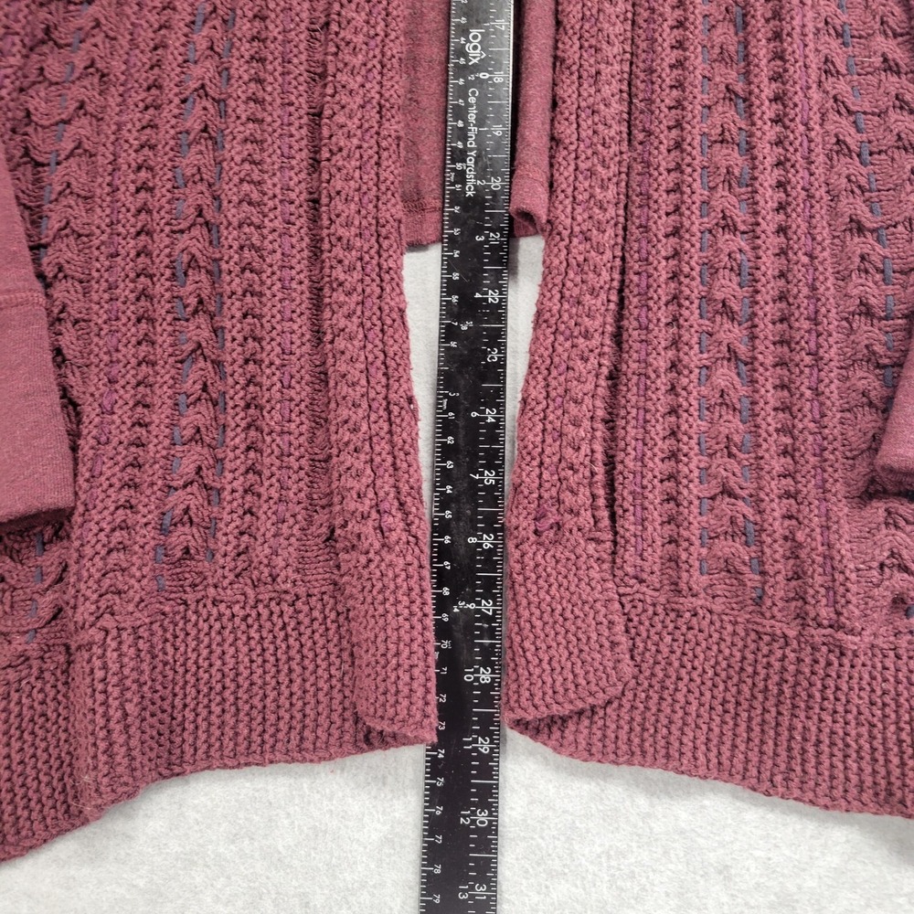 Anthropologie‎ Saturday Sunday Cardigan Sweater Womens Size S Burgundy Comfycore - Picture 5 of 11